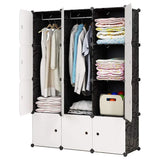 Armoires pliantes pour vêtements, armoire à cube en plastique assemblée, armoire portable modulaire de rangement