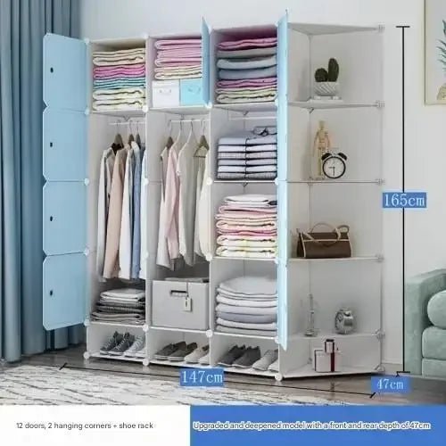 Armoire de Rangement Nordique, Placard à Vêtements, Cloisons T1, Service de Chambre à Coucher, Meubles Uniques