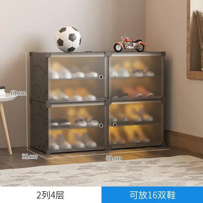 Armoire de rangement pour chaussures domestique T1, étagère multicouche durable, entrée dans la porte contre le mur, meuble de bain