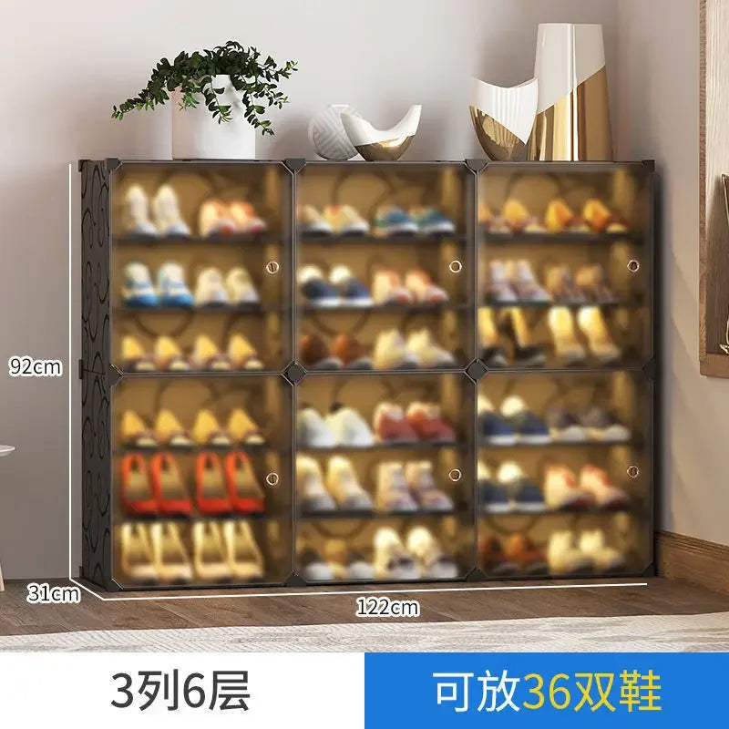 Armoire de rangement pour chaussures domestique T1, étagère multicouche durable, entrée dans la porte contre le mur, meuble de bain