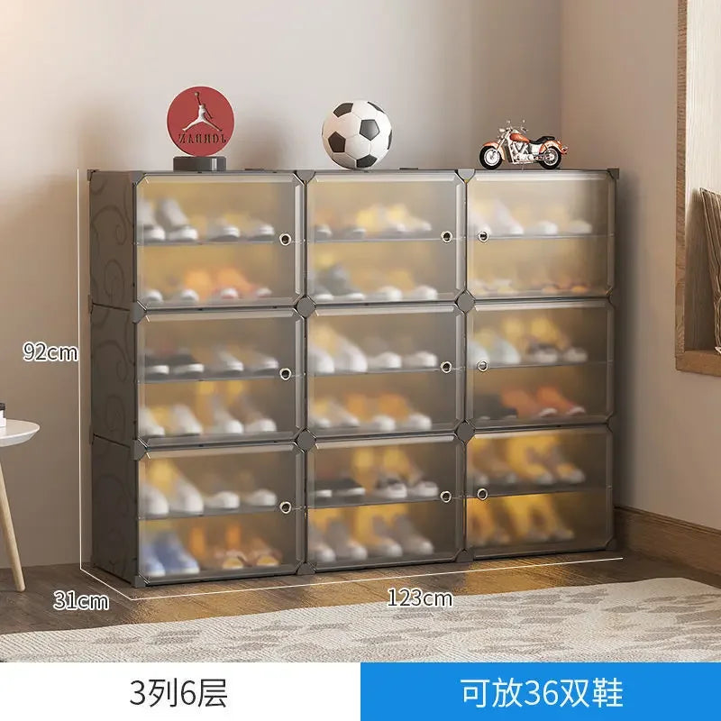 Armoire de rangement pour chaussures domestique T1, étagère multicouche durable, entrée dans la porte contre le mur, meuble de bain