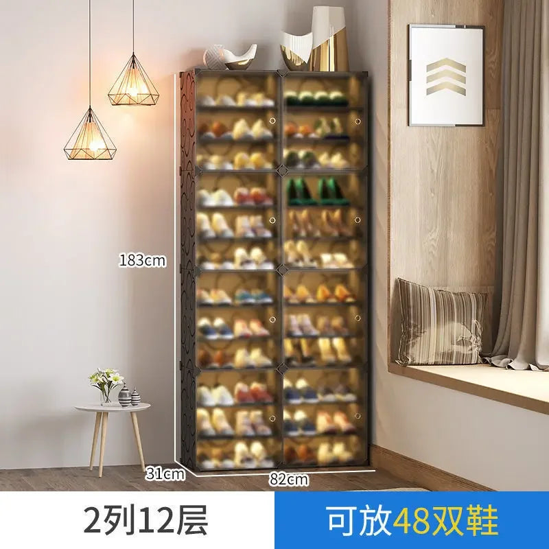 Armoire de rangement pour chaussures domestique T1, étagère multicouche durable, entrée dans la porte contre le mur, meuble de bain